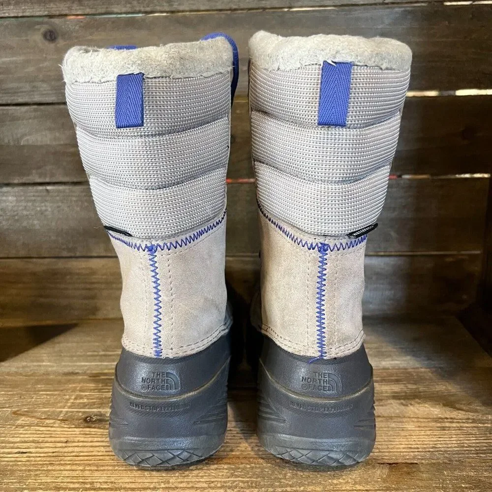 Kids North Face Shellista Lace II Gray Heat Seeker Waterproof Snow Boots‎ Size 2